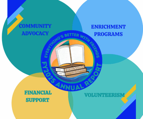 Friends of the Ventress Memorial Library FY2025 Annual Report. Community Advocacy. Enrichment Programs. Financial Support. Volunteerism.