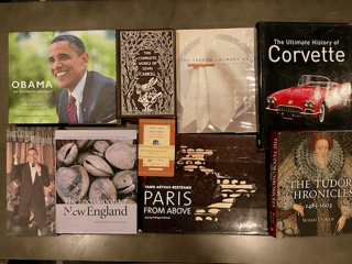 The Friends book auction table.