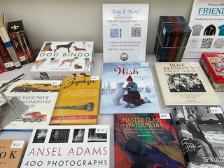 Friends of the Library book auction table.