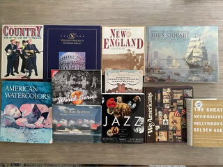 Friends' book auction table.