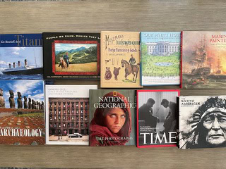 Friends' book auction table.