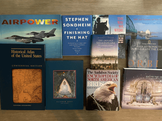 The Friends of the Library book auction table.