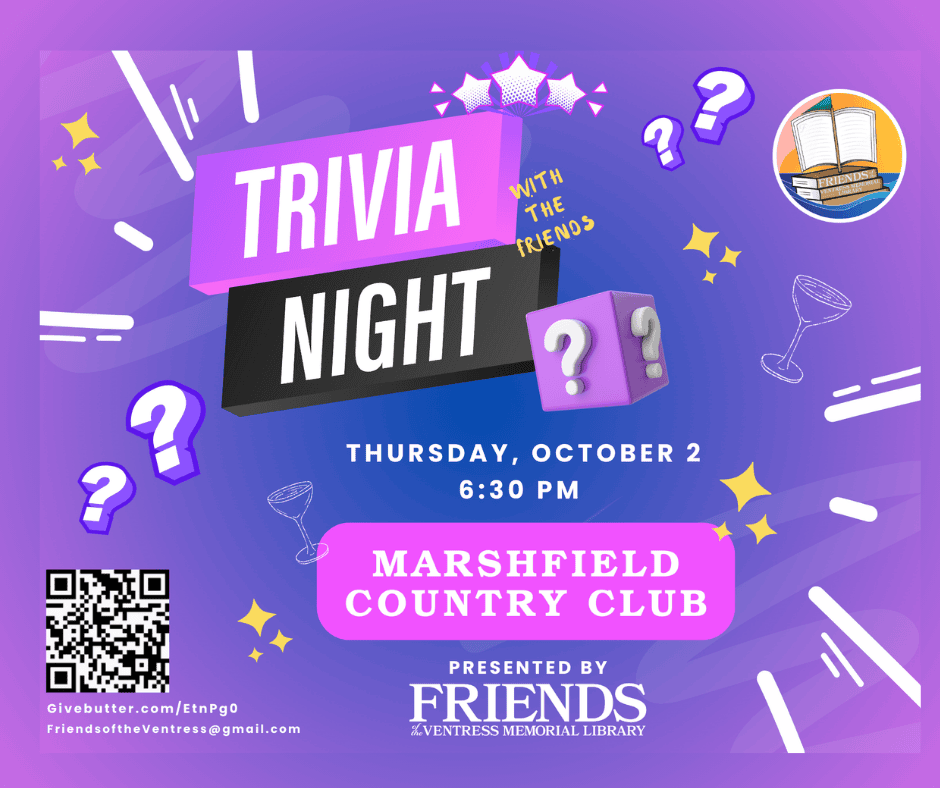 Trivia night event poster from October 2025 at the Marshfield Country Club